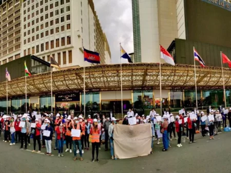 Naga World Protesters Demand NagaCorp Obeys Labour Laws in gambling.