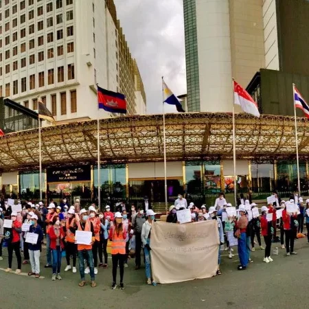 Naga World Protesters Demand NagaCorp Obeys Labour Laws in gambling.